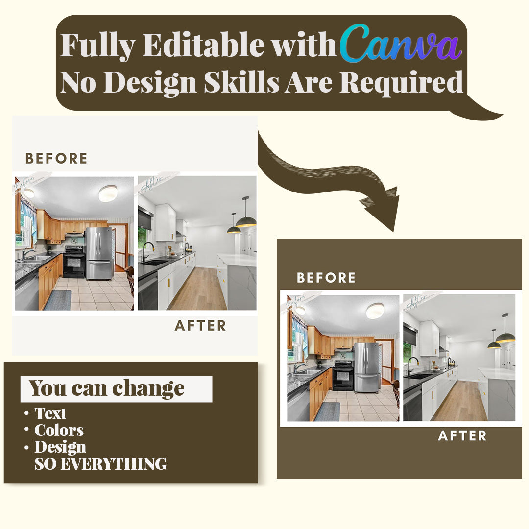 Home Improvement Social Media Template Pack: 250 Editable Canva Posts